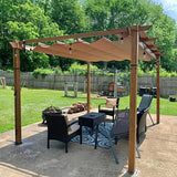 Fabric Top Pergola Wood-looking