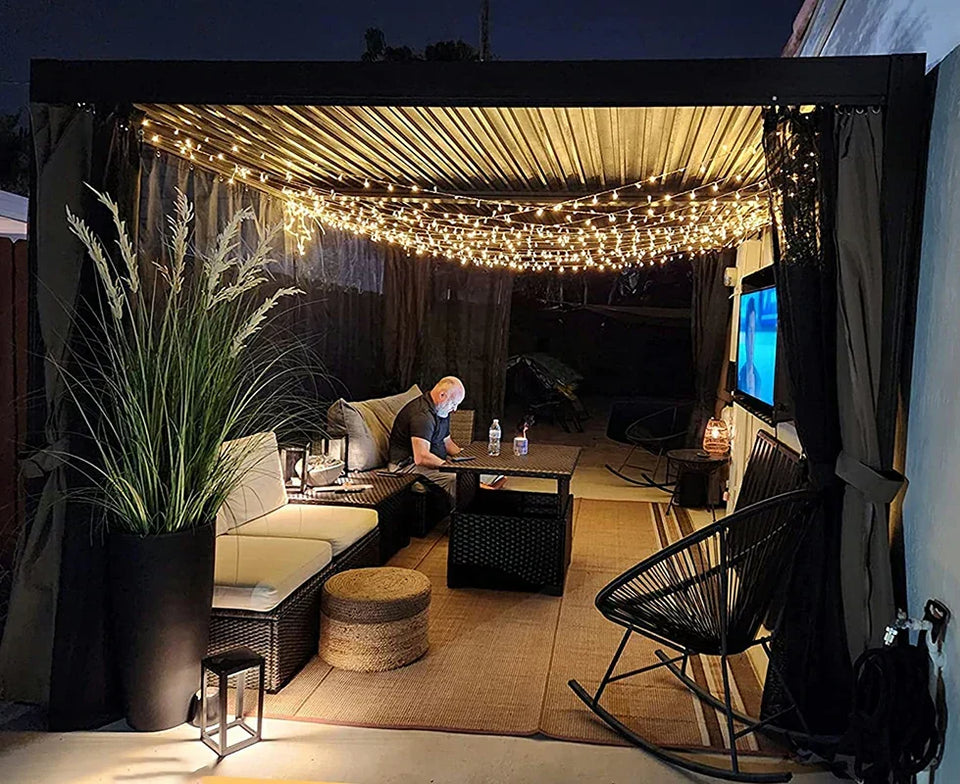 Aluminum Louvered Pergola - Brown