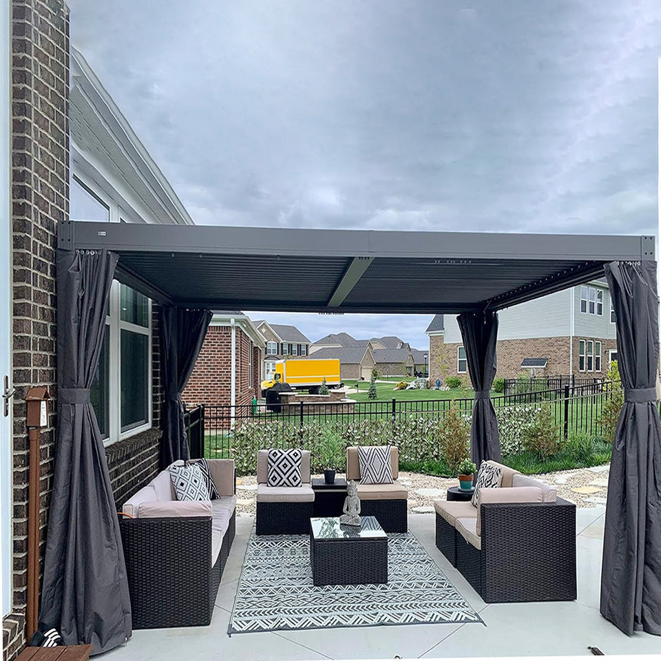 Aluminum Louvered Pergola - Gray
