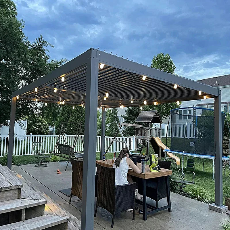 Aluminum Louvered Pergola - Gray