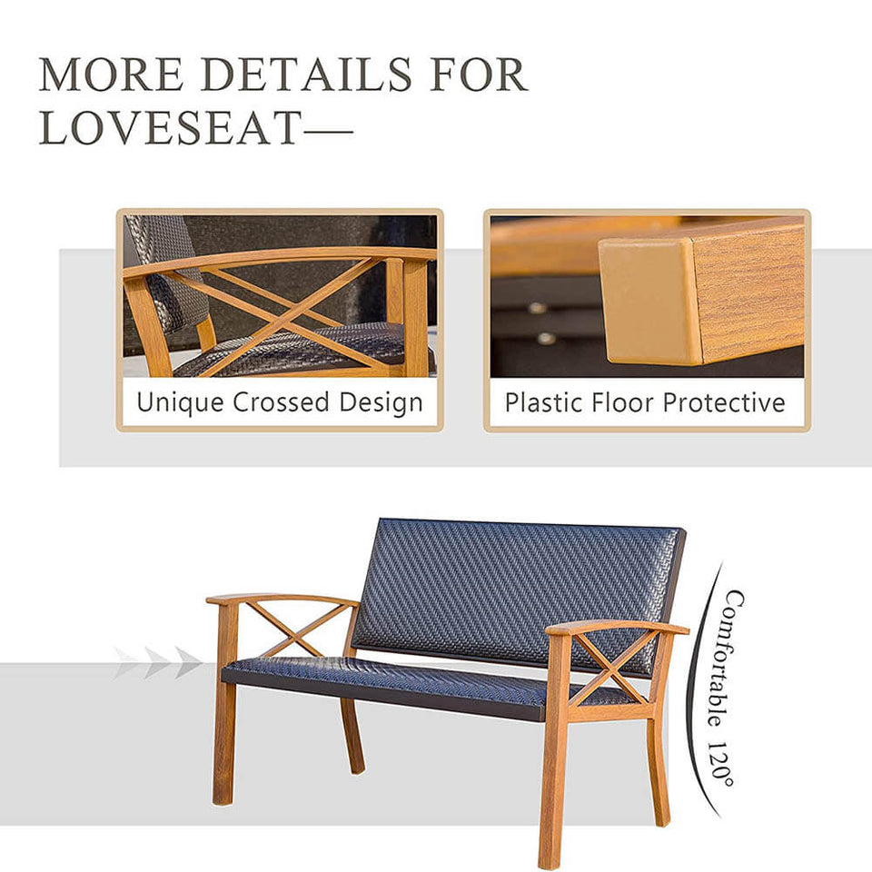 4 Pieces Outdoor Bistro Set