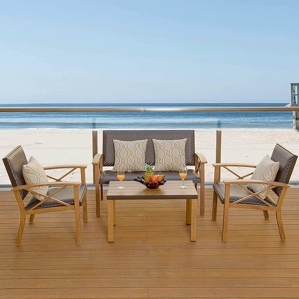 4 Pieces Outdoor Bistro Set