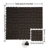 Checked Patio Interlocking Deck Tiles 27Pcs