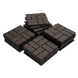 Checked Patio Interlocking Deck Tiles 27Pcs