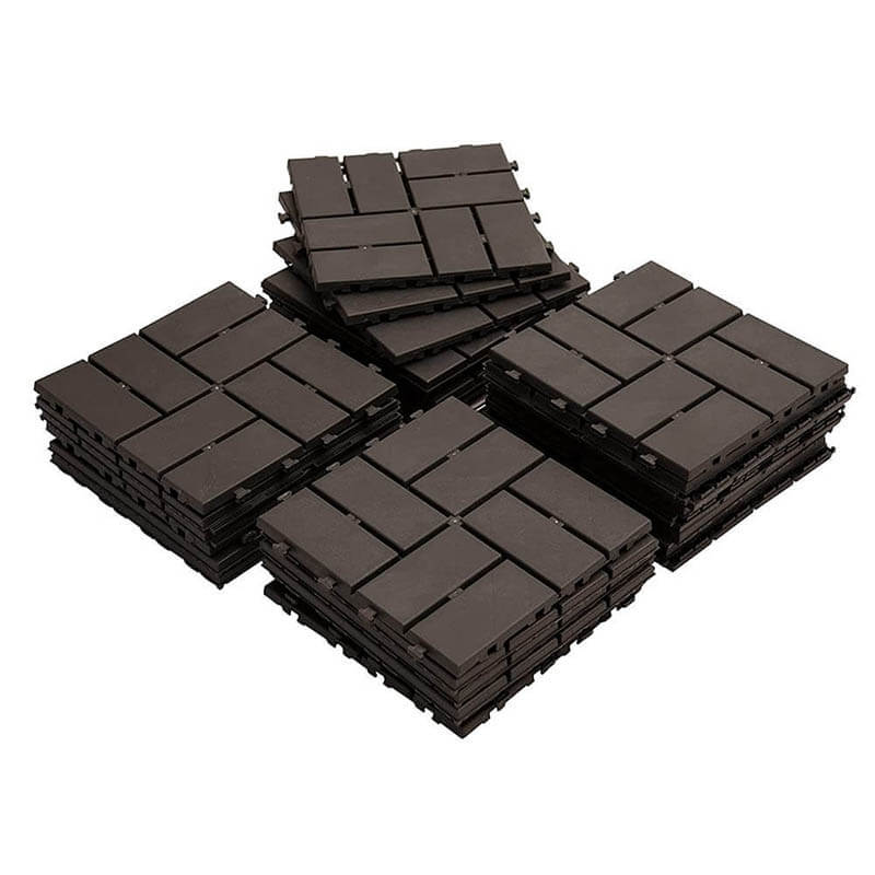 Checked Patio Interlocking Deck Tiles 27Pcs