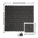 Checked Patio Interlocking Deck Tiles 27Pcs