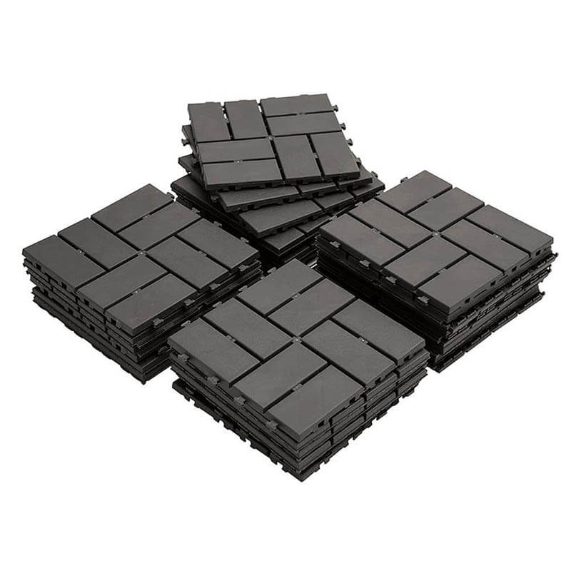 Checked Patio Interlocking Deck Tiles 27Pcs