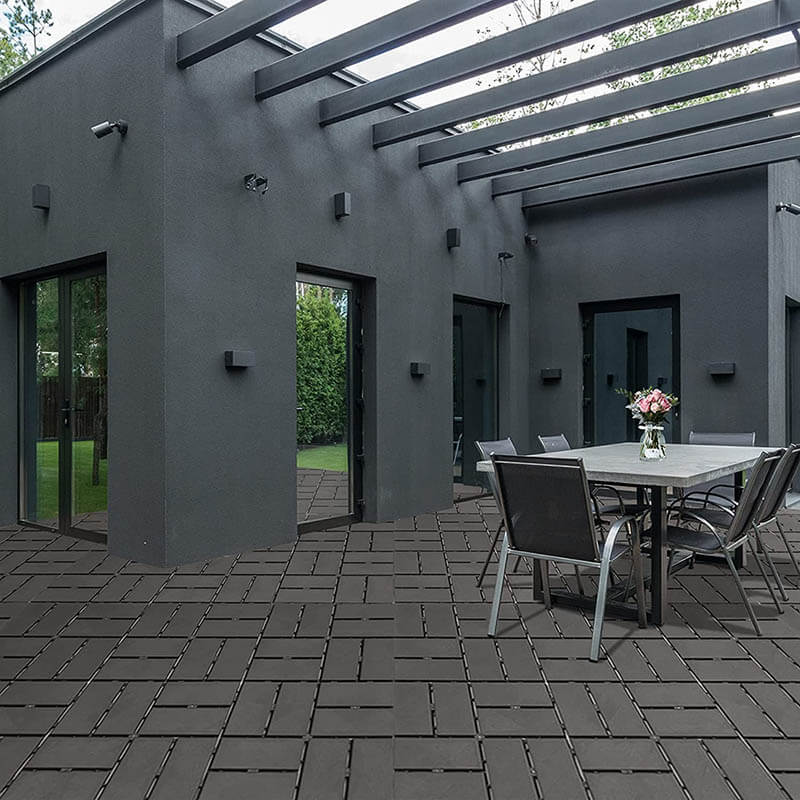 Checked Patio Interlocking Deck Tiles 27Pcs