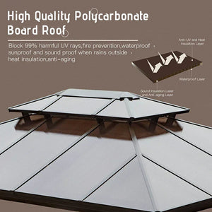 Polycarbonate Hardtop Gazebo Dark Brown