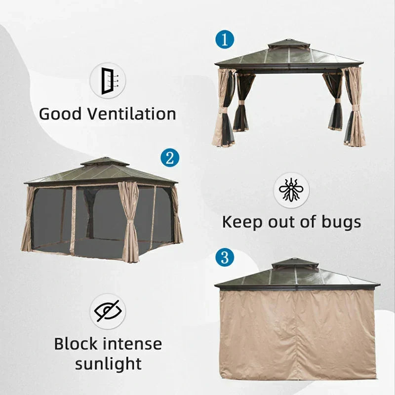Polycarbonate Hardtop Gazebo Dark Brown