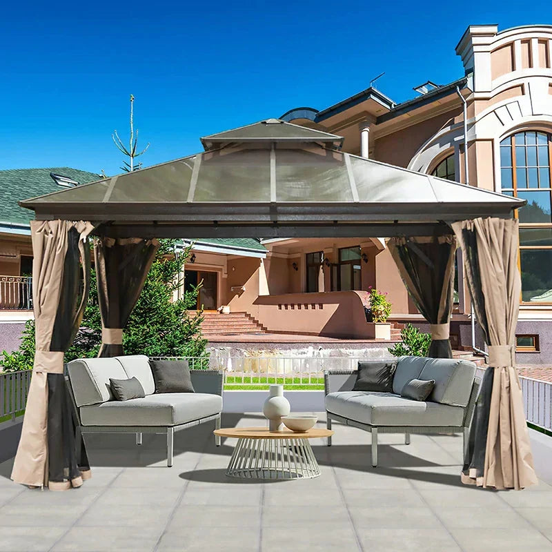 Polycarbonate Hardtop Gazebo Dark Brown