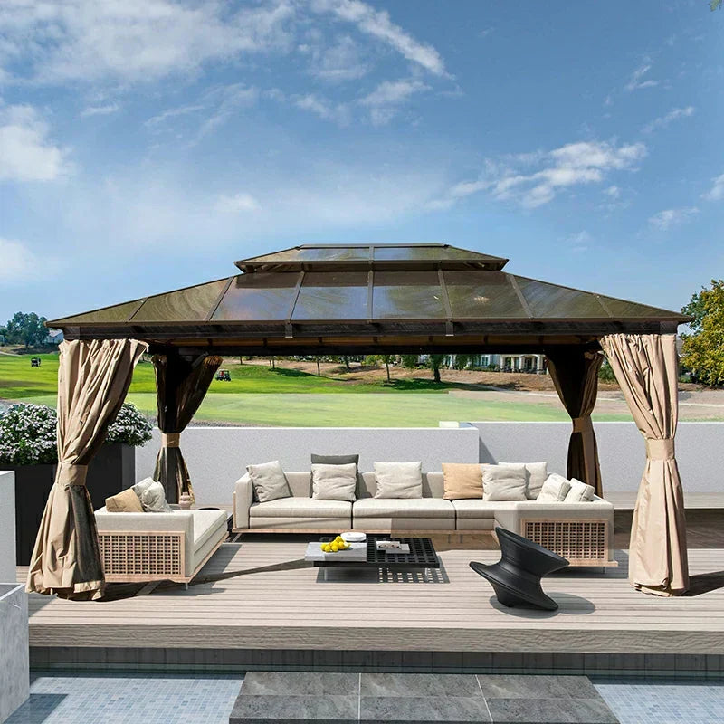 Polycarbonate Hardtop Gazebo Dark Brown