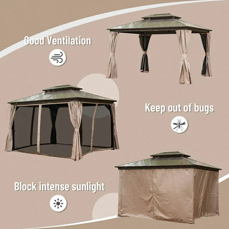 Polycarbonate Hardtop Gazebo Dark Brown