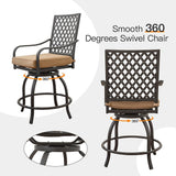 3 Piece Patio Bar Set with Cushion