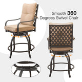 3 Piece Patio Bar Set with Cushion