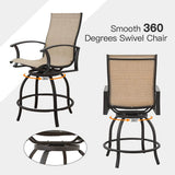 3 Piece Patio Textilene Bar Set