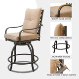 3 Piece Patio Bar Set with Cushion