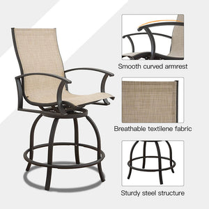 3 Piece Patio Textilene Bar Set