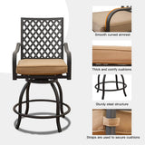 3 Piece Patio Bar Set with Cushion