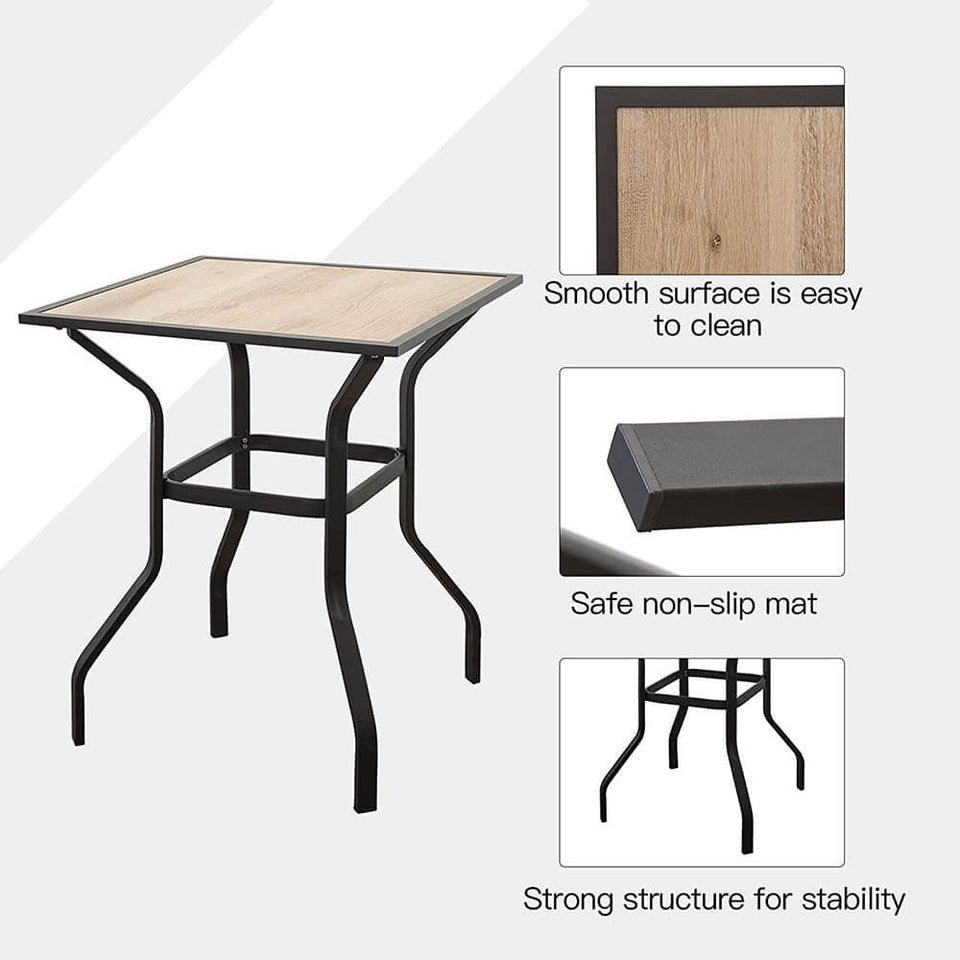 3 Piece Patio Textilene Bar Set