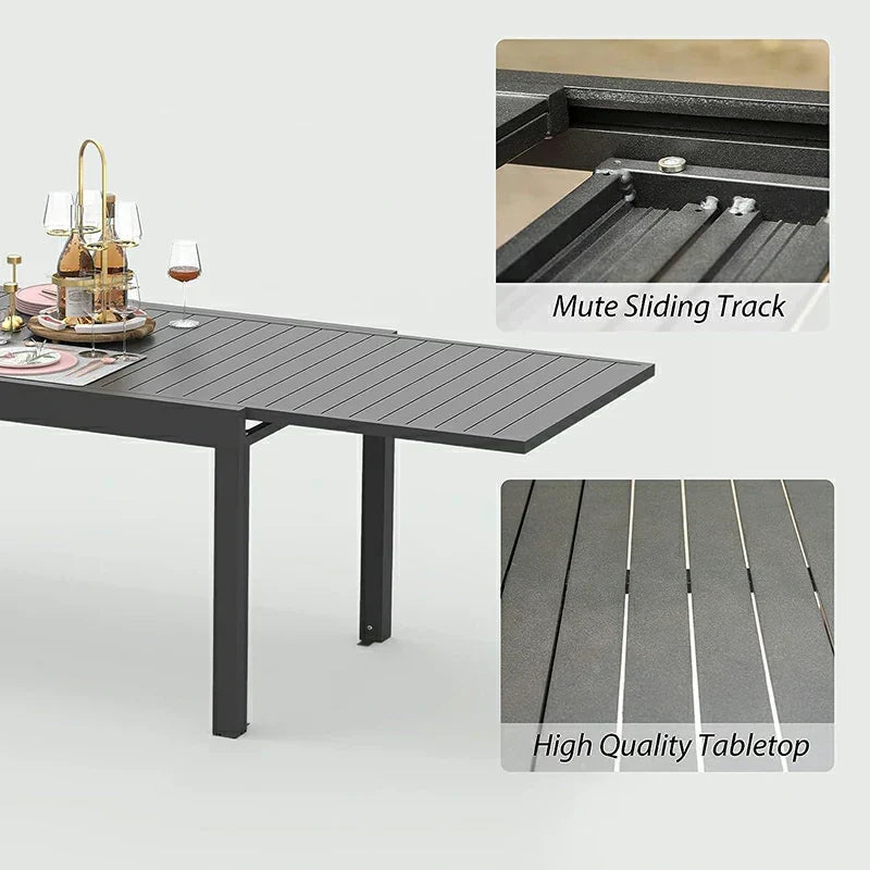 Extendable Aluminum Outdoor Dining Table