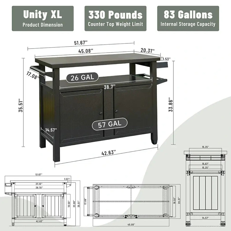 Grill Cart Brown