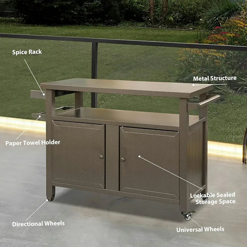Grill Cart Brown