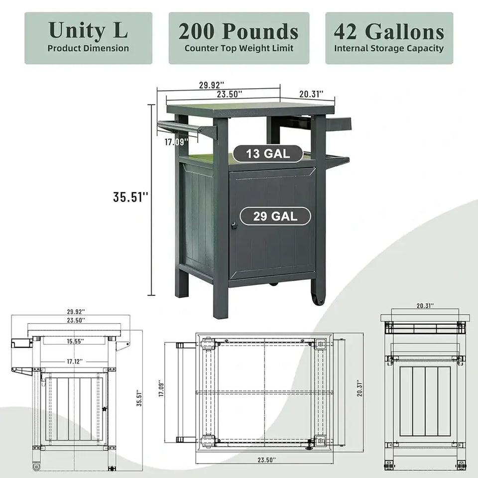 Grill Cart Brown