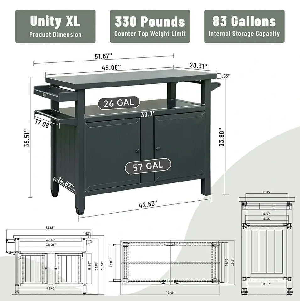 Grill Cart Brown