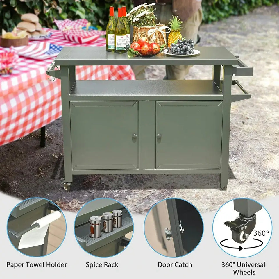 Grill Cart Brown