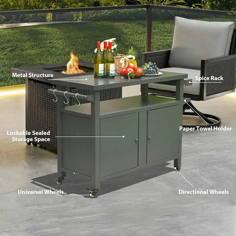 Grill Cart Brown