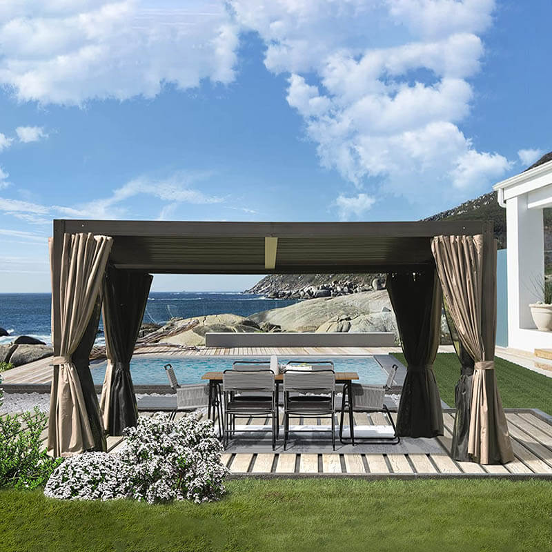 Aluminum Louvered Pergola - Brown