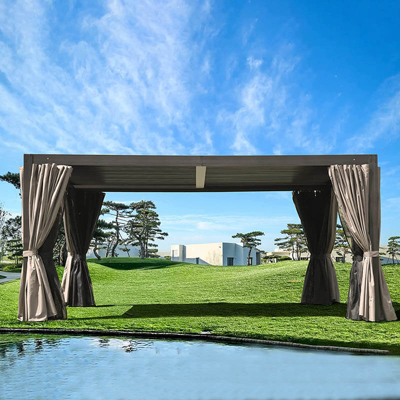 Aluminum Louvered Pergola - Brown