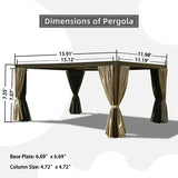 Aluminum Louvered Pergola - Brown