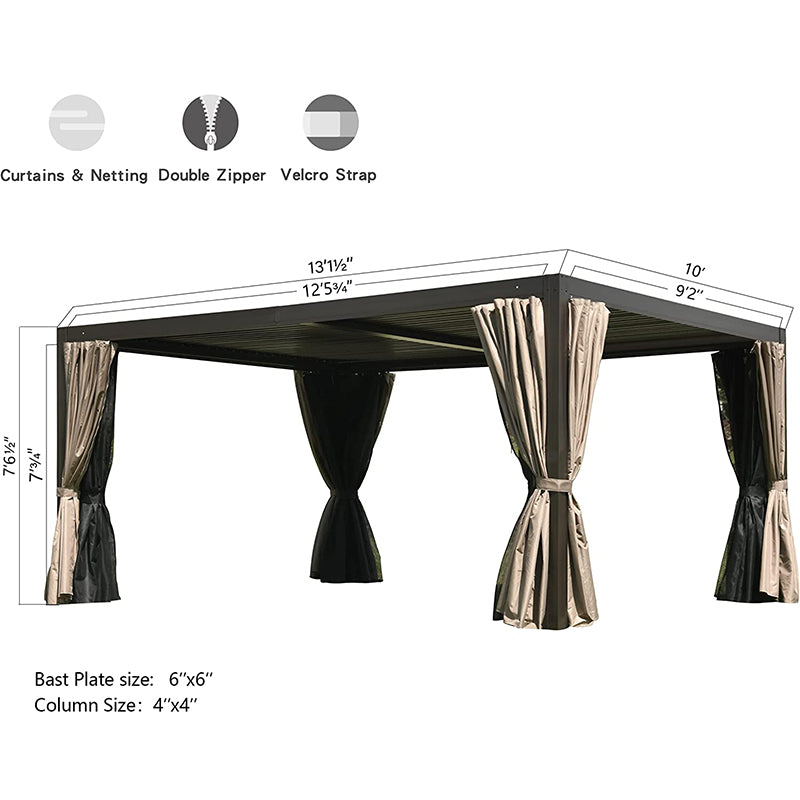 Aluminum Louvered Pergola - Brown