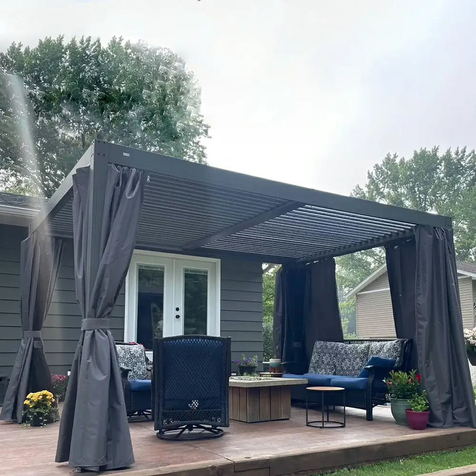Aluminum Louvered Pergola - Gray