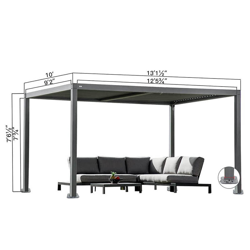 Aluminum Louvered Pergola - Gray