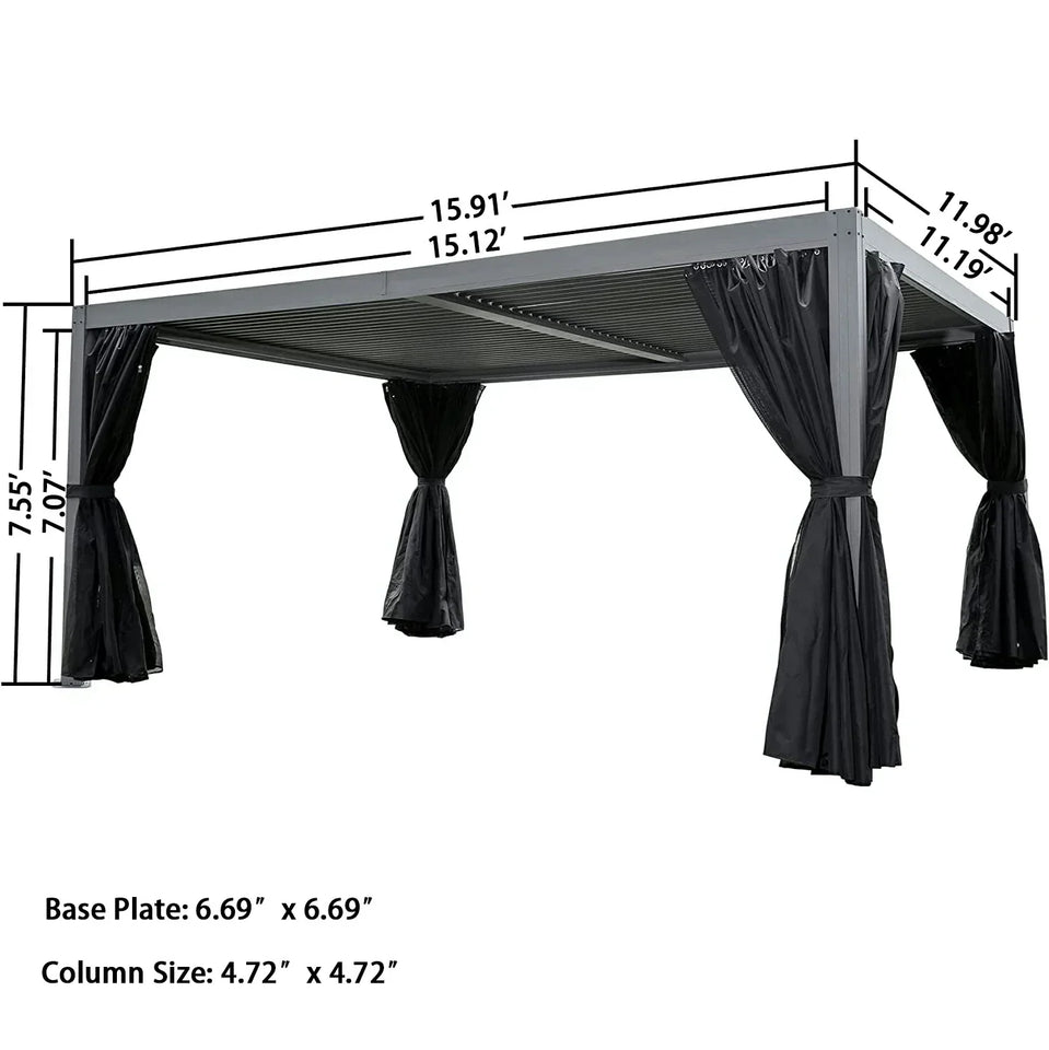 Aluminum Louvered Pergola - Gray