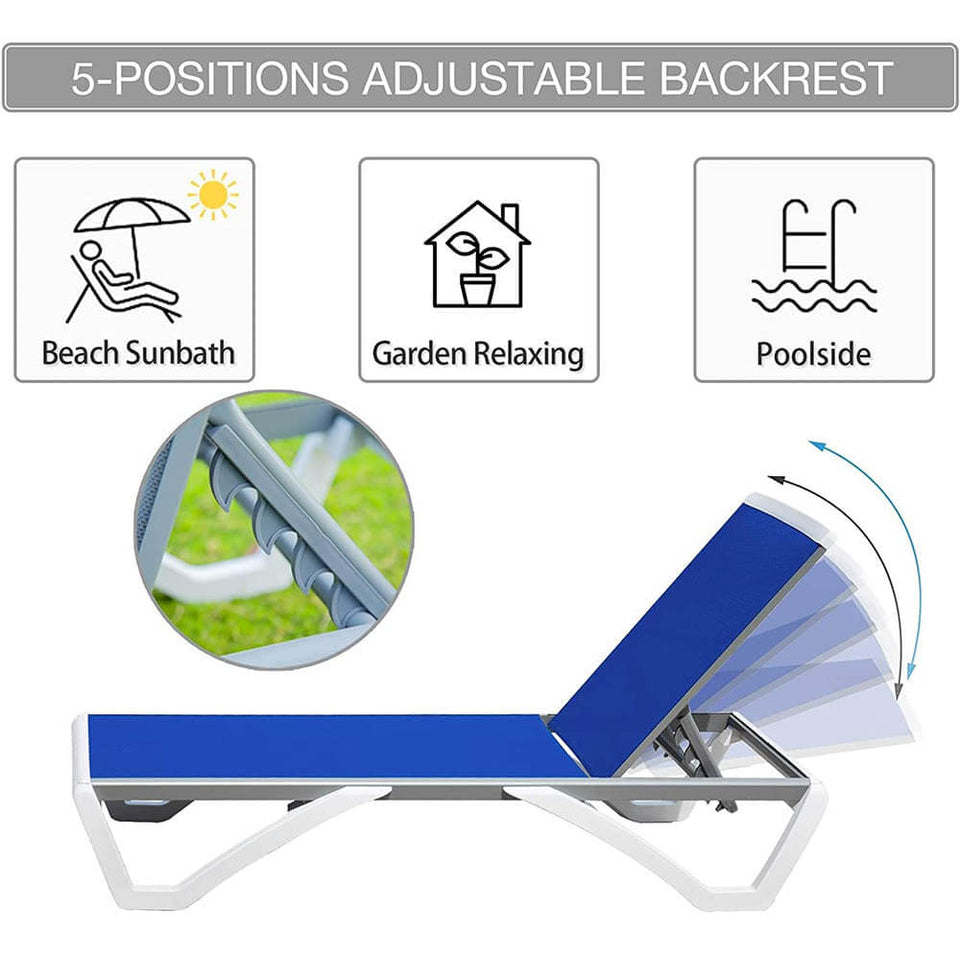 Armless Outdoor Chaise Lounge