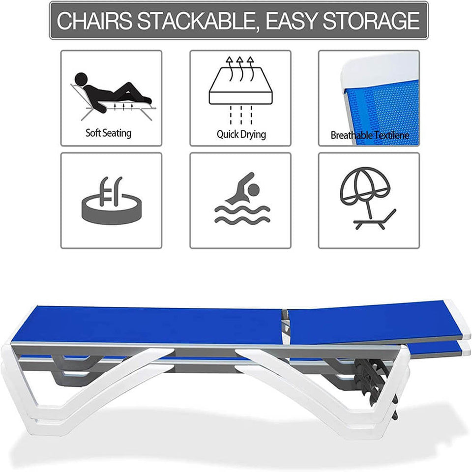 Armless Outdoor Chaise Lounge