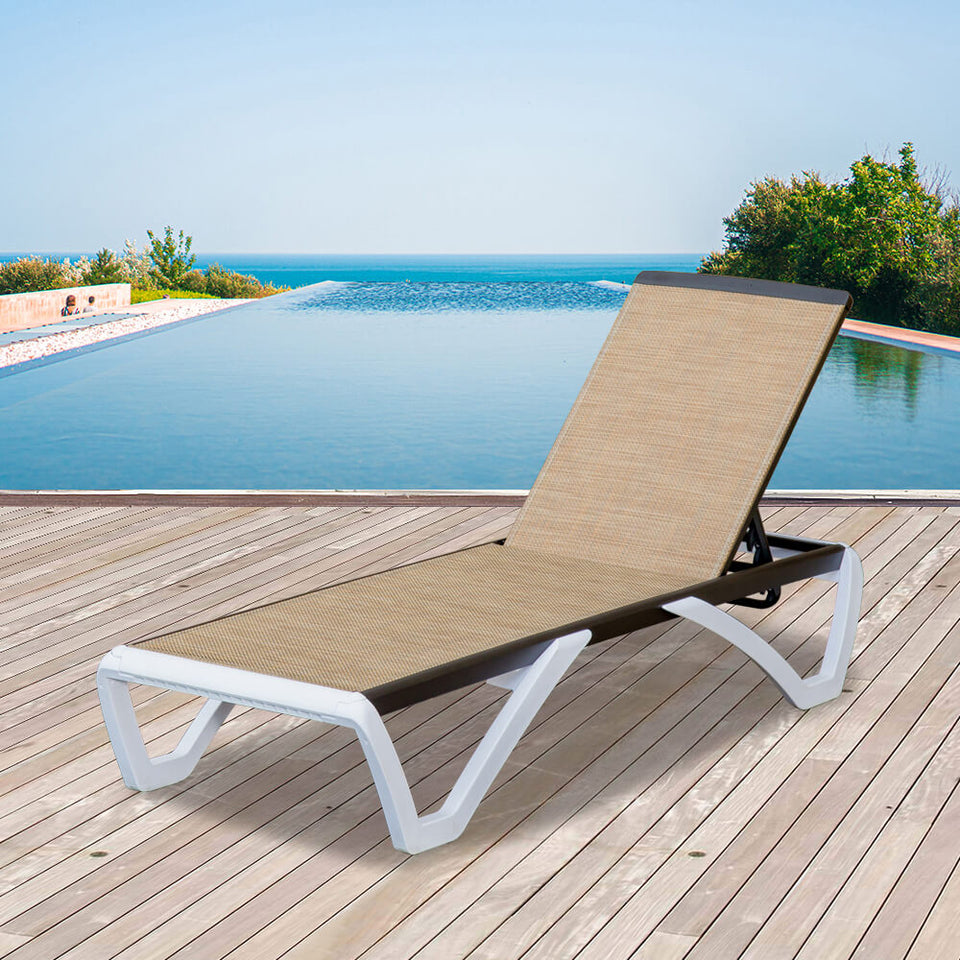 Armless Outdoor Chaise Lounge