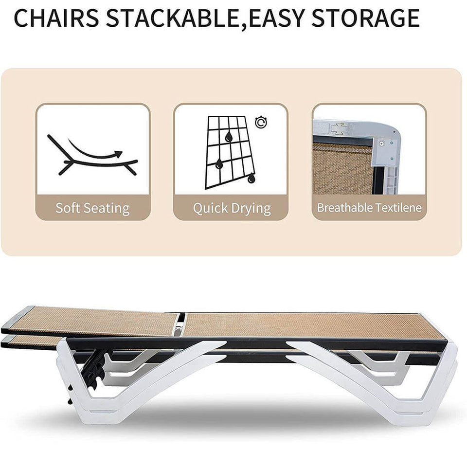 Armless Outdoor Chaise Lounge