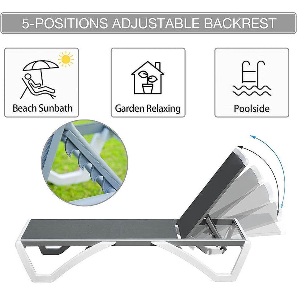 Armless Outdoor Chaise Lounge