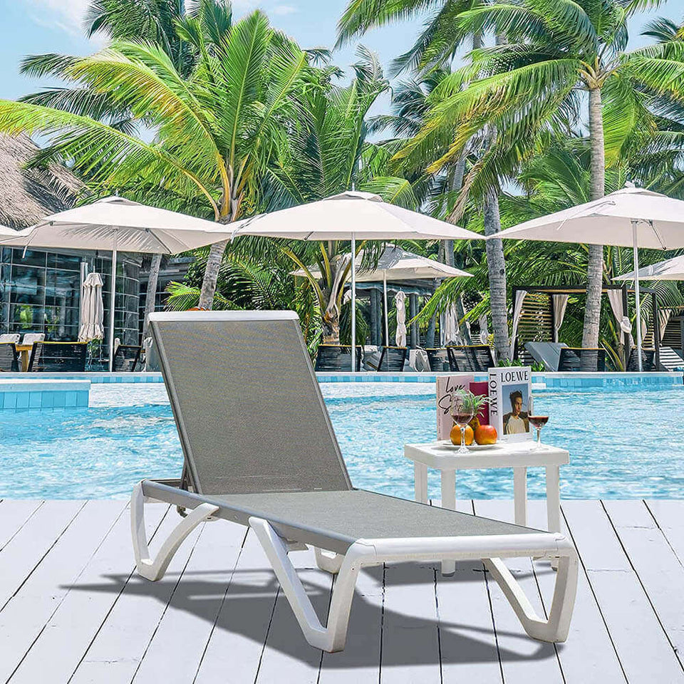 Armless Outdoor Chaise Lounge