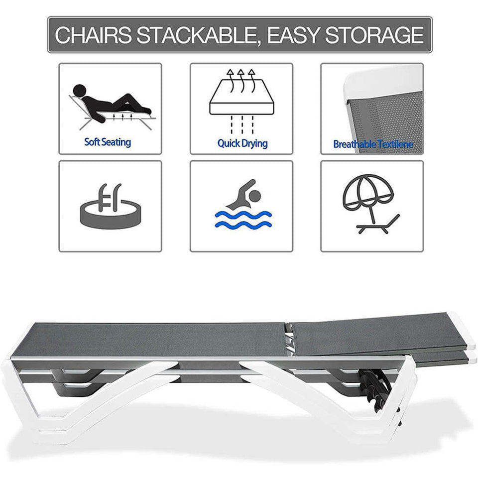 Armless Outdoor Chaise Lounge
