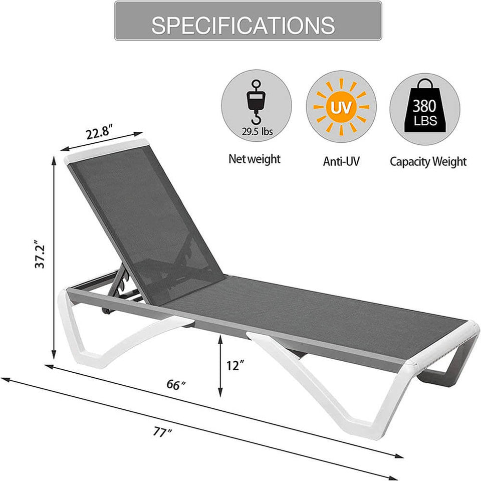 Armless Outdoor Chaise Lounge