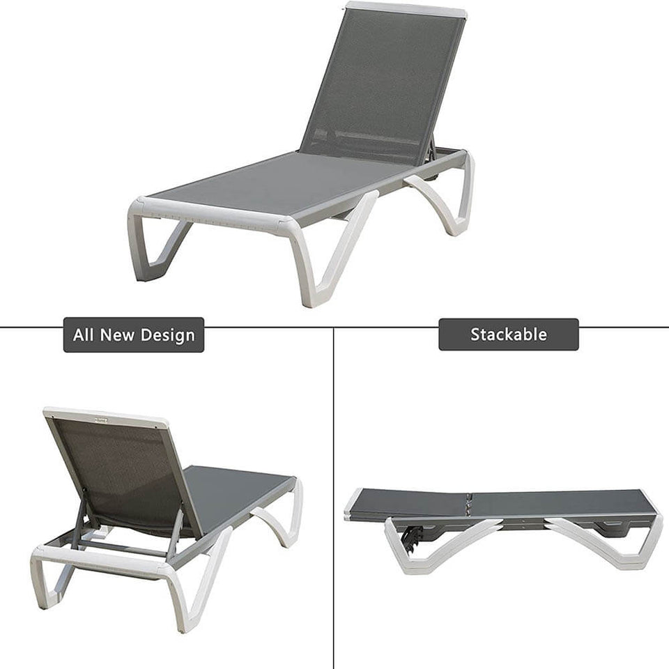 Armless Outdoor Chaise Lounge