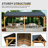 Gable Hardtop Gazebo - Wood-looking Frame