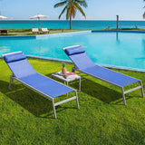 Sunbathing Aluminum Chaise Lounge Set of 3