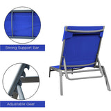 Steel Patio Chaise Lounge Set 3 Pieces